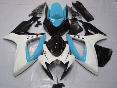 Light Blue Star Suzuki GSXR 600-750 Fairings 2006-2007