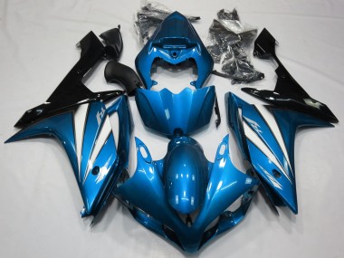 Light Blue White and Black Yamaha R1 Fairings 2007-2008