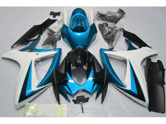 Light Blue & White Suzuki GSXR 600-750 Fairings 2006-2007 Light Blue & White Suzuki GSXR 600-750 Fairings 2006-2007