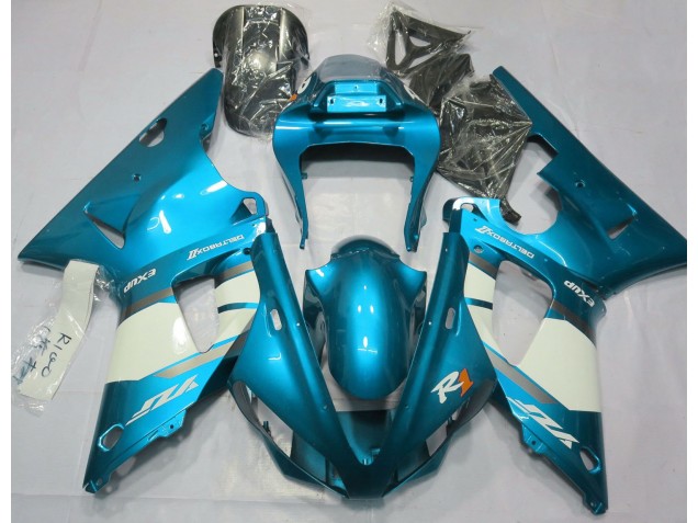 Light Blue & White Yamaha R1 Fairings 2000-2001 Light Blue & White Yamaha R1 Fairings 2000-2001