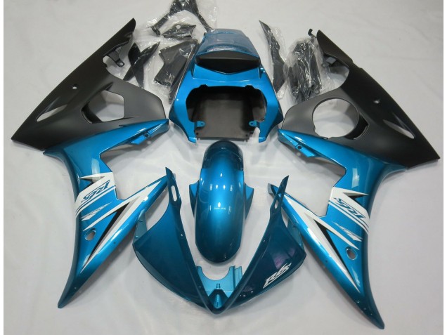 Light Blue & White Yamaha R6 Fairings 2003-2005 Light Blue & White Yamaha R6 Fairings 2003-2005