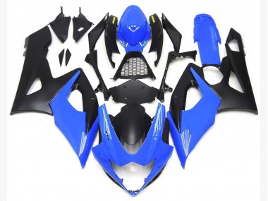 Light Gloss Blue and Matte Black Lowers Suzuki GSXR 1000 Fairings 2005-2006