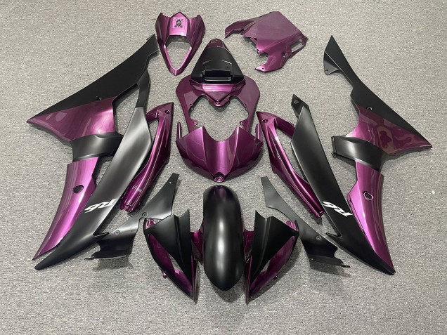 Light Purple and Matte Black Yamaha R6 Fairings 2008-2016