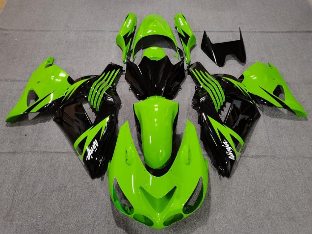 Lime Green and Black Kawasaki ZX14R Fairings 2006-2011