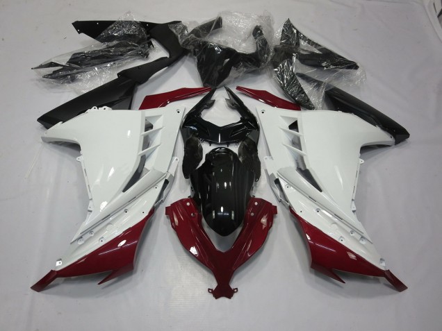Maroon and White Kawasaki Ninja 300 Fairings 2013-2018 Maroon and White Kawasaki Ninja 300 Fairings 2013-2018