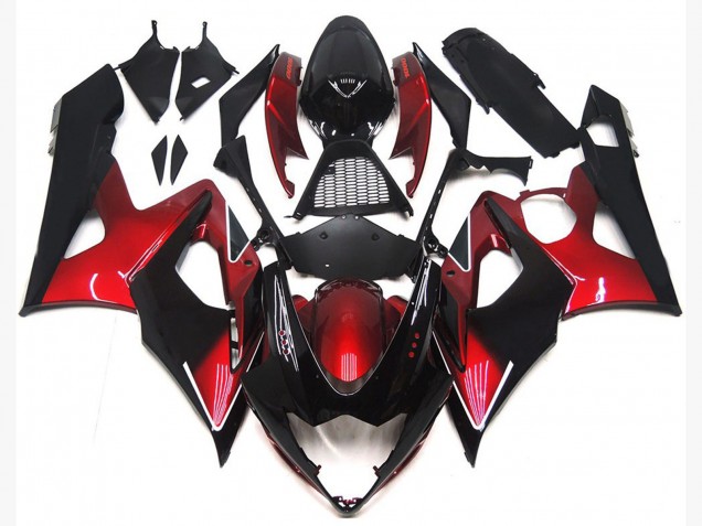 Maroon red and Gloss Black Suzuki GSXR 1000 Fairings 2005-2006 Maroon red and Gloss Black Suzuki GSXR 1000 Fairings 2005-2006