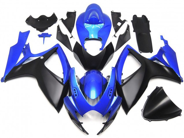Matte Black and Blue OEM Custom Style Suzuki GSXR 600-750 Fairings 2006-2007 Matte Black and Blue OEM Custom Style Suzuki GSXR 600-750 Fairings 2006-2007