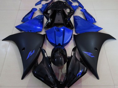 Matte Black and Blue Yamaha R1 Fairings 2013-2014