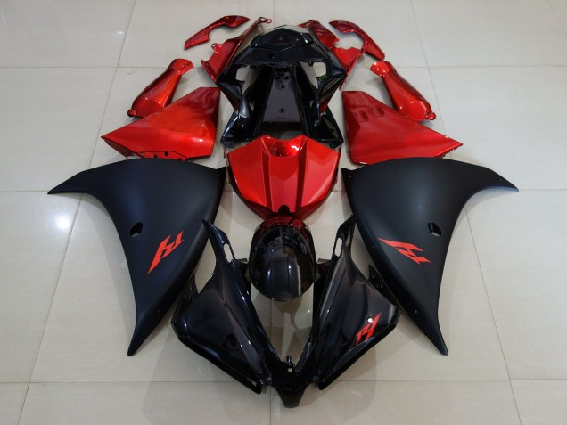 Matte Black and Fire Red Yamaha R1 Fairings 2013-2014 Matte Black and Fire Red Yamaha R1 Fairings 2013-2014
