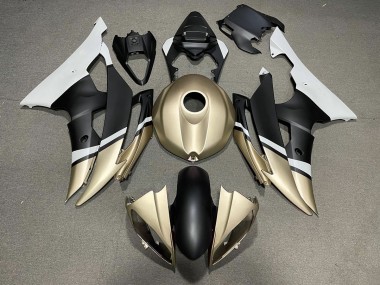 Matte Black and Gold Yamaha R6 Fairings 2008-2016