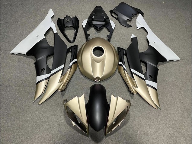 Matte Black and Gold Yamaha R6 Fairings 2008-2016