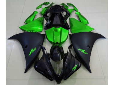 Matte Black and Green Yamaha R1 Fairings 2013-2014