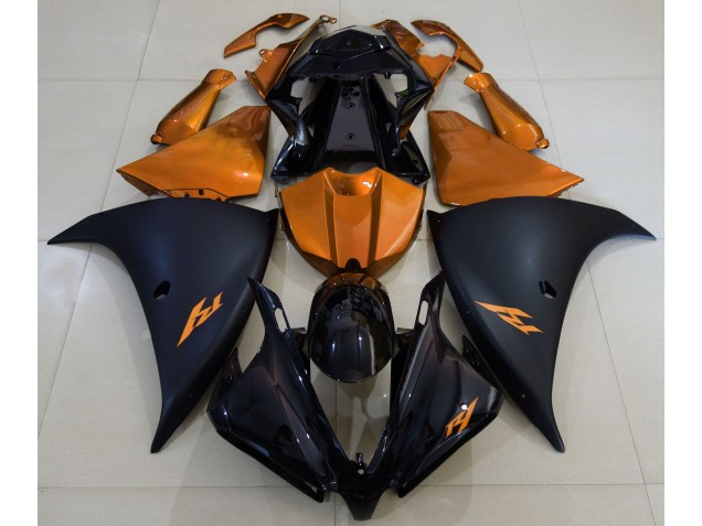 Matte Black and Orange Yamaha R1 Fairings 2013-2014 Matte Black and Orange Yamaha R1 Fairings 2013-2014