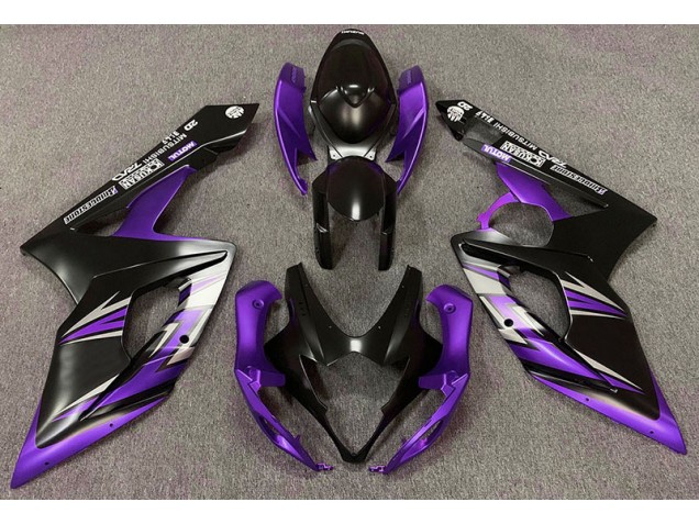 Matte Black and Purple Suzuki GSXR 1000 Fairings 2005-2006
