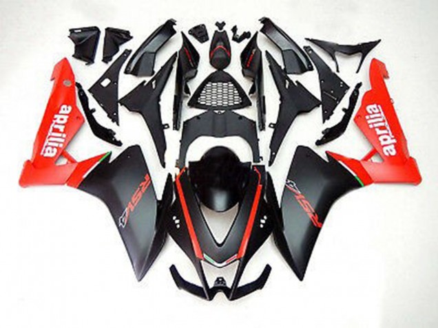 Matte Black and Red Aprilia RS4 125 Fairings 2012-2015 Matte Black and Red Aprilia RS4 125 Fairings 2012-2015