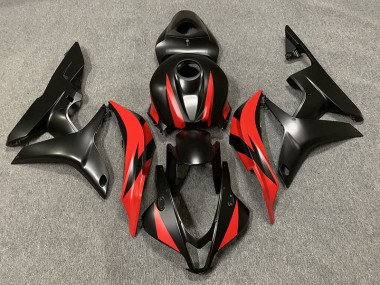 Matte Black and Red Honda CBR600RR Fairings 2007-2008