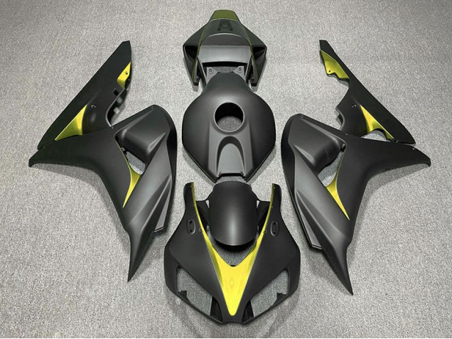 Matte Black and Yellow Honda CBR1000RR Fairings 2006-2007 Matte Black and Yellow Honda CBR1000RR Fairings 2006-2007