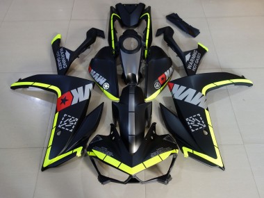 Matte Black and Yellow Yamaha R3 Fairings 2015-2018