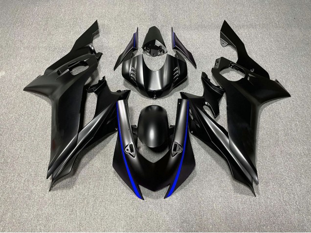 Matte Black & Blue Accents Yamaha R6 Fairings 2017-2019 Matte Black & Blue Accents Yamaha R6 Fairings 2017-2019