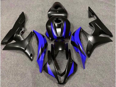 Matte Black & Blue Design Honda CBR600RR Fairings 2007-2008