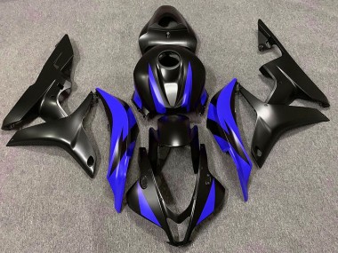 Matte Black & Blue Design Honda CBR600RR Fairings 2007-2008