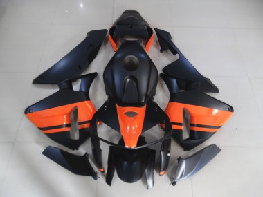 Matte Black & Gloss Orange Honda CBR600RR Fairings 2005-2006