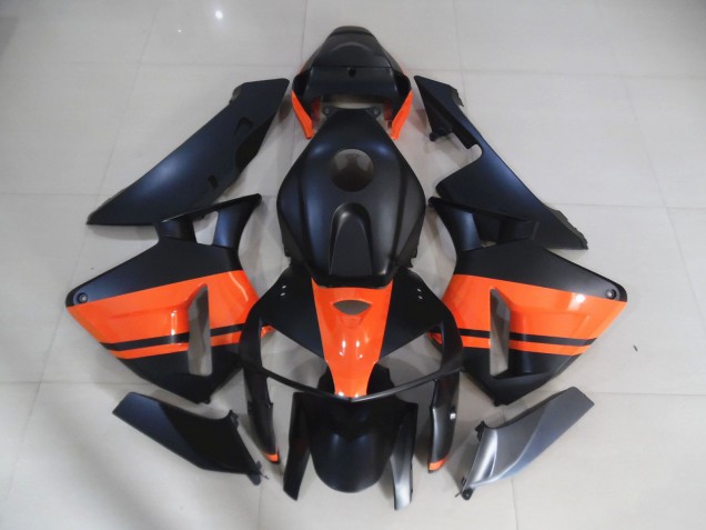 Matte Black & Gloss Orange Honda CBR600RR Fairings 2005-2006 Matte Black & Gloss Orange Honda CBR600RR Fairings 2005-2006
