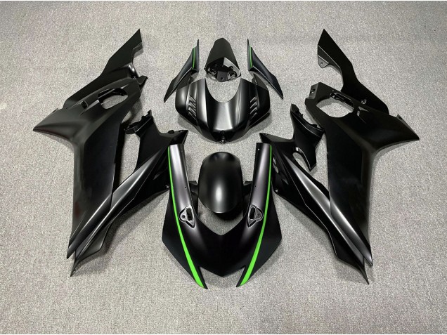 Matte Black & Green Accents Yamaha R6 Fairings 2017-2019 Matte Black & Green Accents Yamaha R6 Fairings 2017-2019
