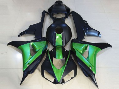 Matte Black & Green Honda CBR1000RR Fairings 2006-2007