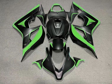 Matte Black & Green Honda CBR600RR Fairings 2007-2008