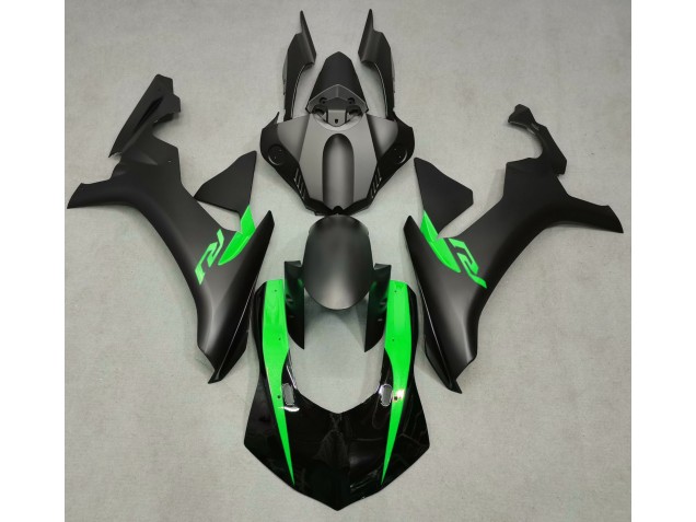 Matte Black & Green Yamaha R1 Fairings 2015-2019 Matte Black & Green Yamaha R1 Fairings 2015-2019