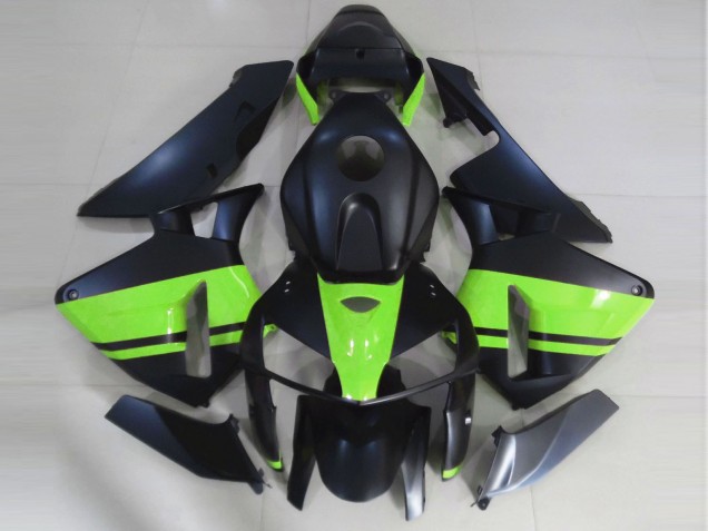 Matte Black & Light Green Honda CBR600RR Fairings 2005-2006 Matte Black & Light Green Honda CBR600RR Fairings 2005-2006