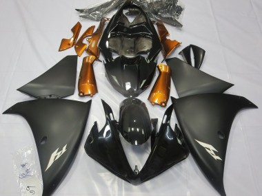 Matte Black & Orange Yamaha R1 Fairings 2009-2012