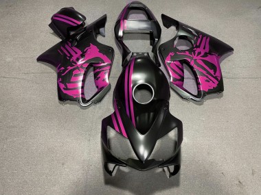 Matte Black & Pink Skull Honda CBR600 F4i Fairings 2001-2003