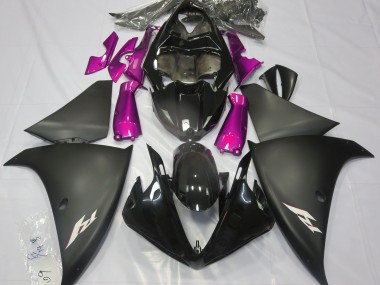 Matte Black & Pink Yamaha R1 Fairings 2009-2012