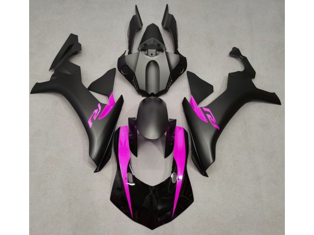 Matte Black & Pink Yamaha R1 Fairings 2015-2019 Matte Black & Pink Yamaha R1 Fairings 2015-2019