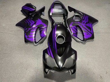 Matte Black & Purple Skull Honda CBR600 F4i Fairings 2001-2003
