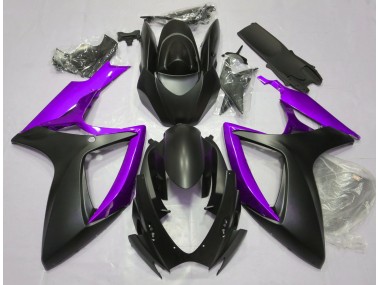 Matte Black & Purple Suzuki GSXR 600-750 Fairings 2006-2007