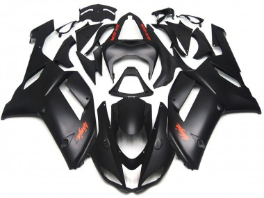 Matte Black Red Decals Kawasaki ZX6R Fairings 2007-2008