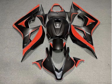 Matte Black & Red Honda CBR600RR Fairings 2007-2008
