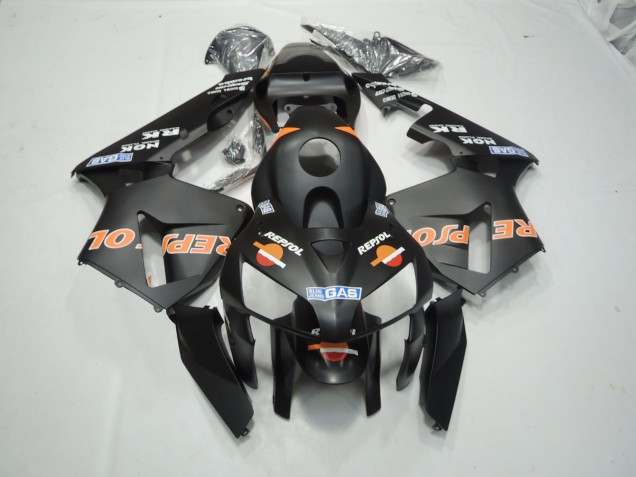 Matte Black Repsol Honda CBR600RR Fairings 2003-2004