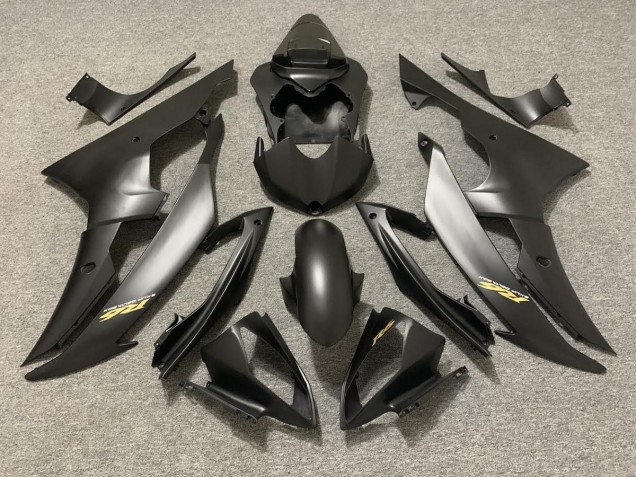 Matte Black with Gold Logo Yamaha R6 Fairings 2008-2016 Matte Black with Gold Logo Yamaha R6 Fairings 2008-2016