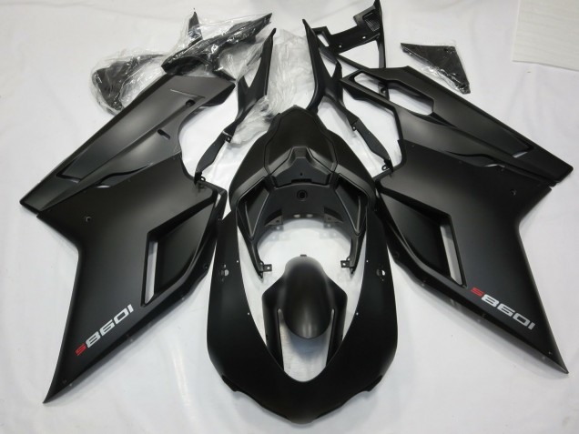 Matte Black with Red Ducati 848 1098 1198 Fairings 2007-2012 Matte Black with Red Ducati 848 1098 1198 Fairings 2007-2012