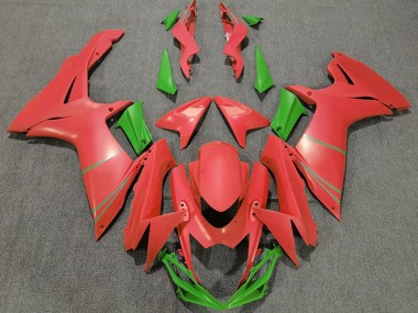 Matte Grapefruit Red & Green Suzuki GSXR 600-750 Fairings 2011-2020