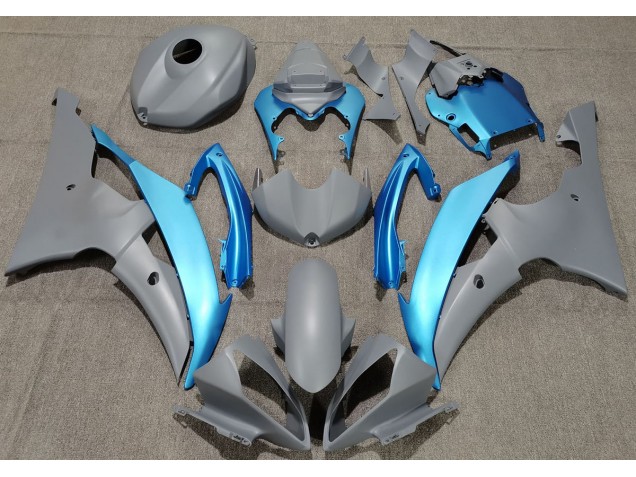 Matte Grey & Sky Blue Yamaha R6 Fairings 2008-2016 Matte Grey & Sky Blue Yamaha R6 Fairings 2008-2016