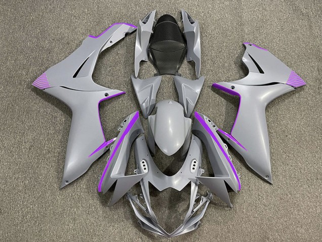 Matte Nardo Gray & Purple Accents Suzuki GSXR 600-750 Fairings 2011-2020 Matte Nardo Gray & Purple Accents Suzuki GSXR 600-750 Fairings 2011-2020
