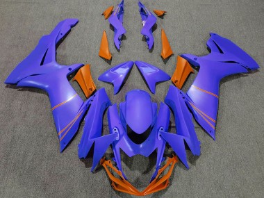Matte Ocean Blue & Orange Suzuki GSXR 600-750 Fairings 2011-2020