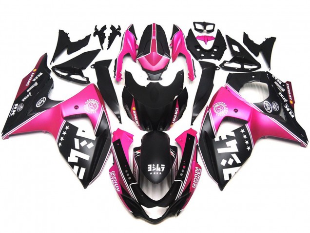 Matte Pink Custom Logos Suzuki GSXR 1000 Fairings 2009-2016 Matte Pink Custom Logos Suzuki GSXR 1000 Fairings 2009-2016