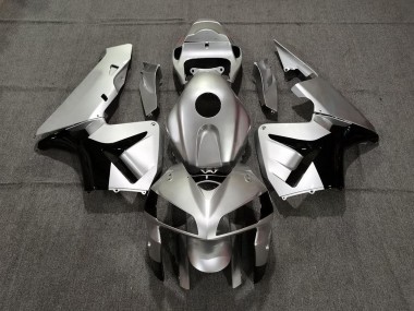 Matte Silver and Black Honda CBR600RR Fairings 2005-2006