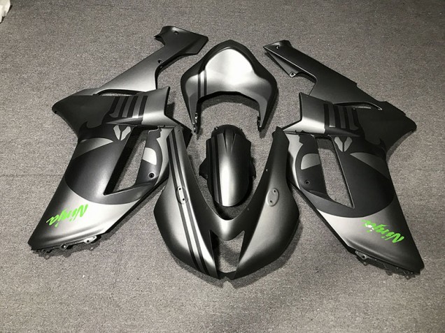 Matte Silver & Skull Kawasaki ZX6R Fairings 2007-2008 Matte Silver & Skull Kawasaki ZX6R Fairings 2007-2008